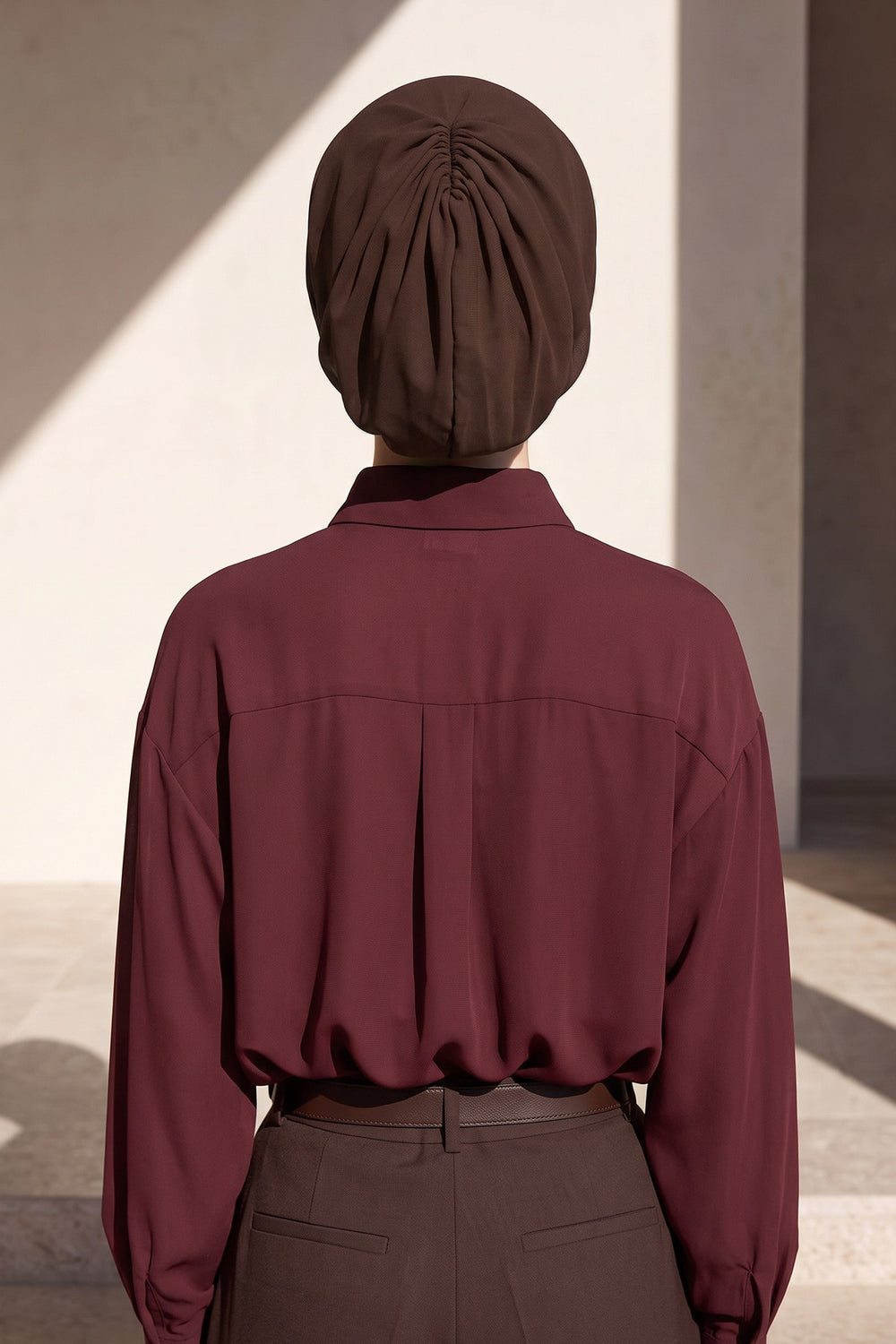 Women’s Chiffon Bonnet with Elegant Ruched Back Detail,B-102S