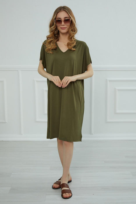 Frauen-Kurzarm-Seitenschlitz-beiläufiger Pullover-Baumwollfrauen-Sommer-einfaches Kleid-beiläufiges kurzes Kleid für Frauen-modernes Mode-Tuch, ELB-4