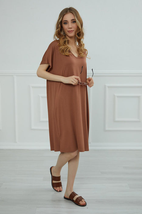 Frauen-Kurzarm-Seitenschlitz-beiläufiger Pullover-Baumwollfrauen-Sommer-einfaches Kleid-beiläufiges kurzes Kleid für Frauen-modernes Mode-Tuch, ELB-4