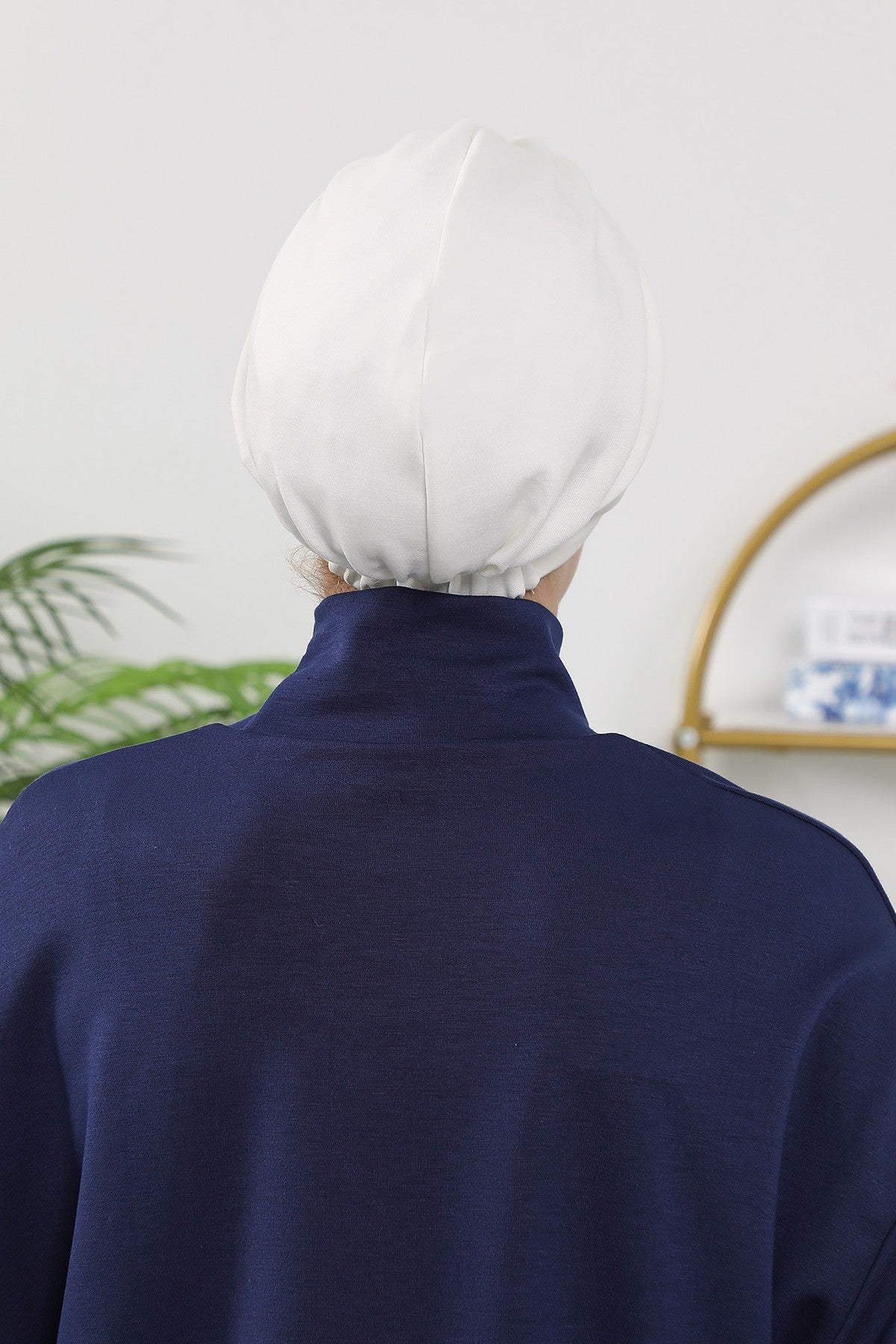 Women’s Turban Hat with Sun Visor, All Seasons Visor Turban Hat Headscarf for Women, Comfortable One Size Modest Head Cover,B-73O Ecru