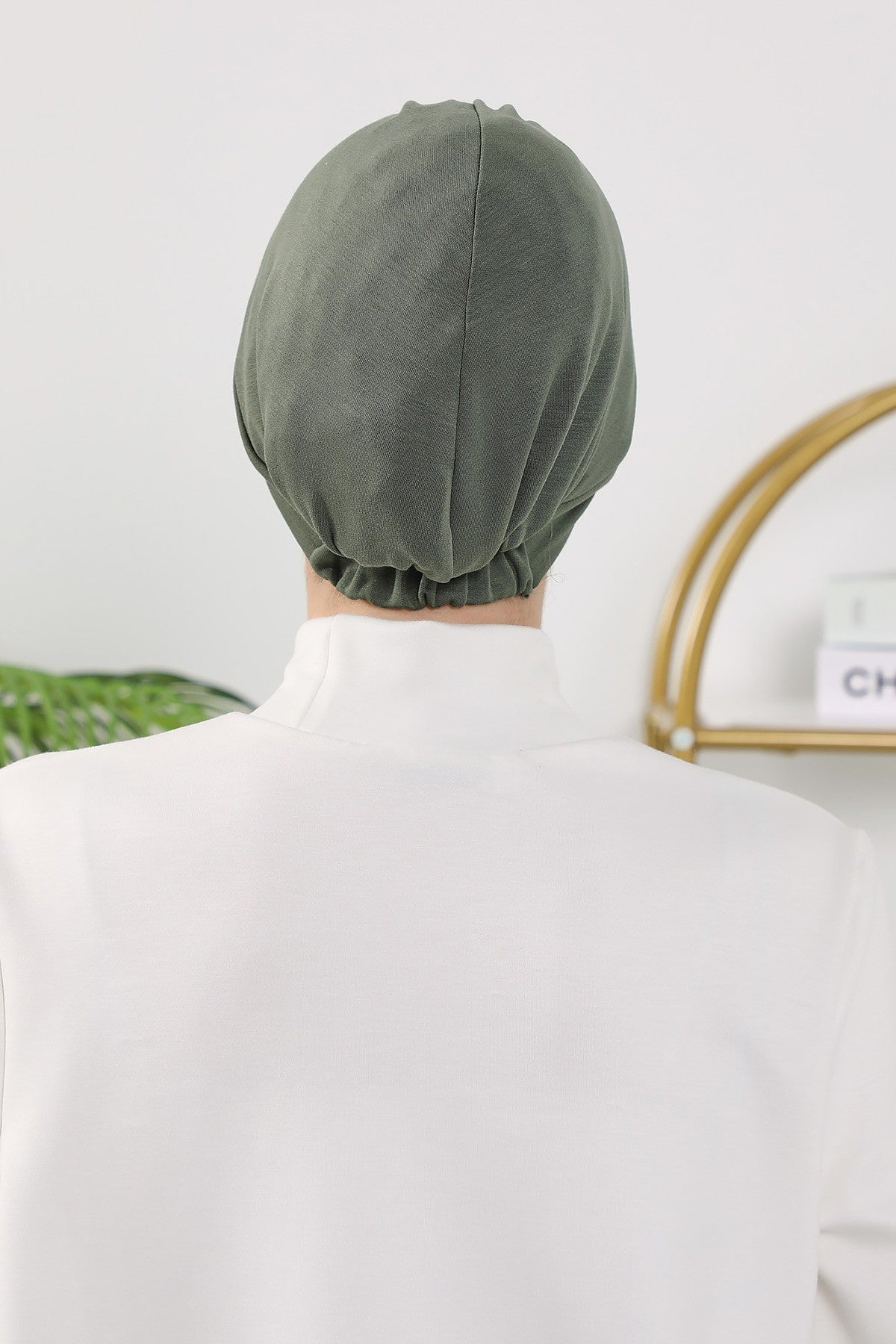 Women’s Turban Hat with Sun Visor, All Seasons Visor Turban Hat Headscarf for Women, Comfortable One Size Modest Head Cover,B-73O Army Green