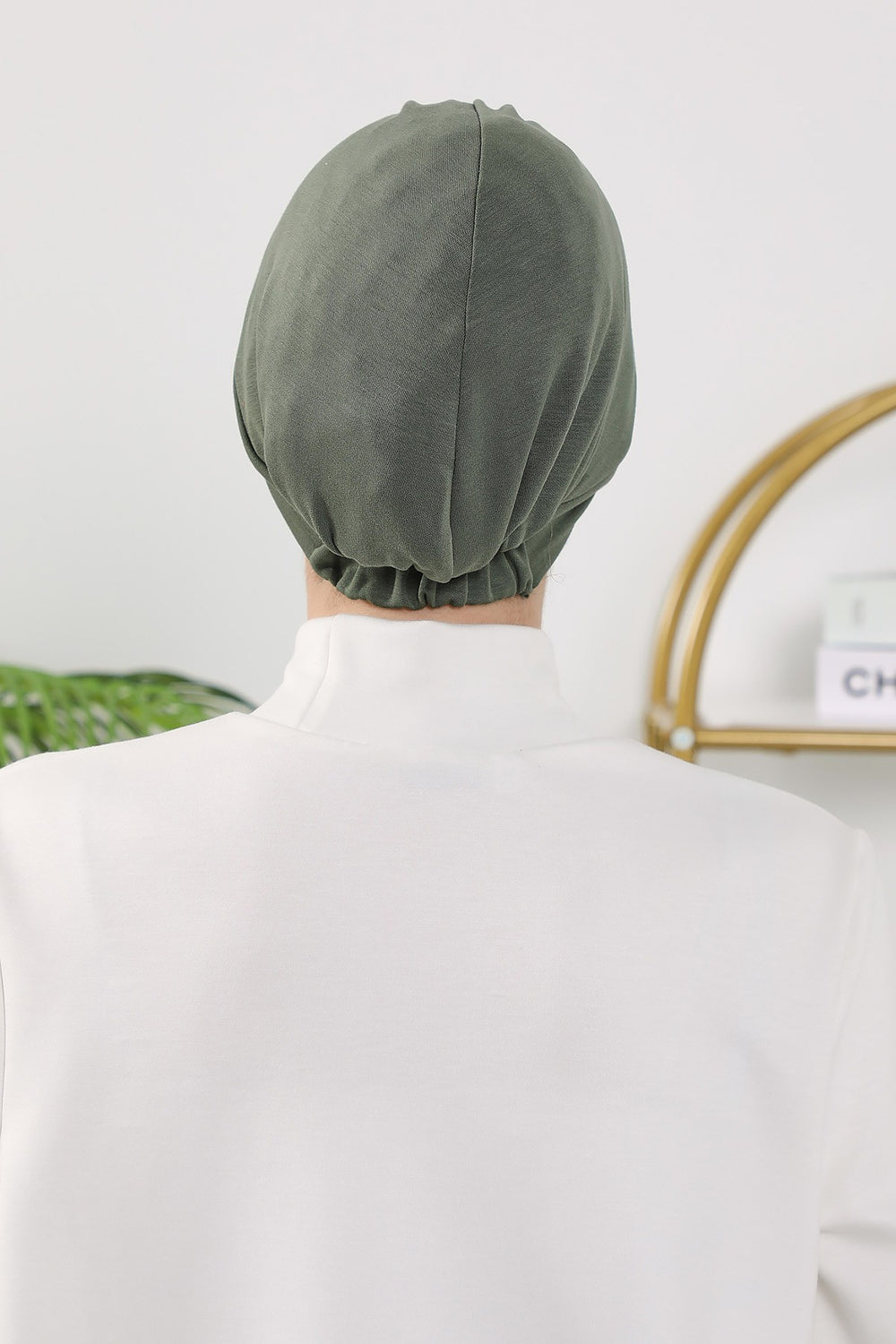 Women’s Turban Hat with Sun Visor, All Seasons Visor Turban Hat Headscarf for Women, Comfortable One Size Modest Head Cover,B-73O Army Green