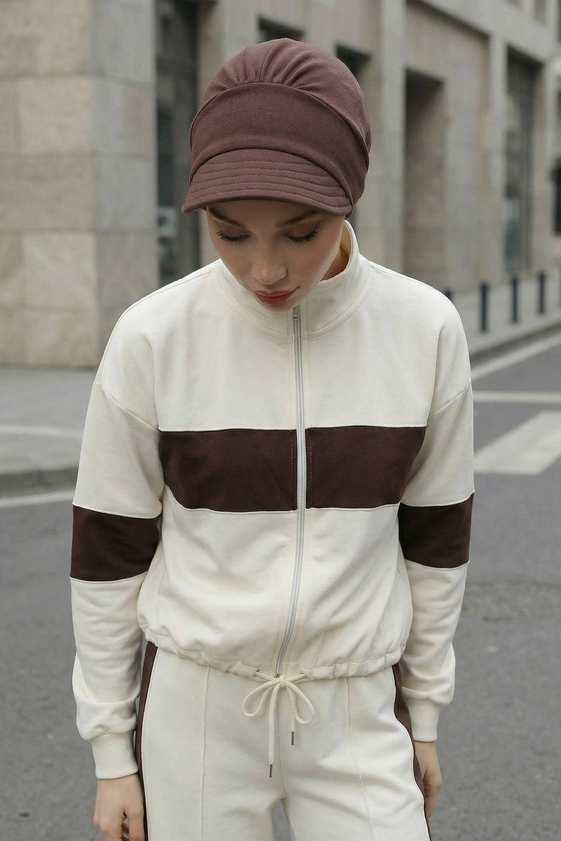 Women’s Turban Hat with Sun Visor, All Seasons Visor Turban Hat Headscarf for Women, Comfortable One Size Modest Head Cover,B-73O