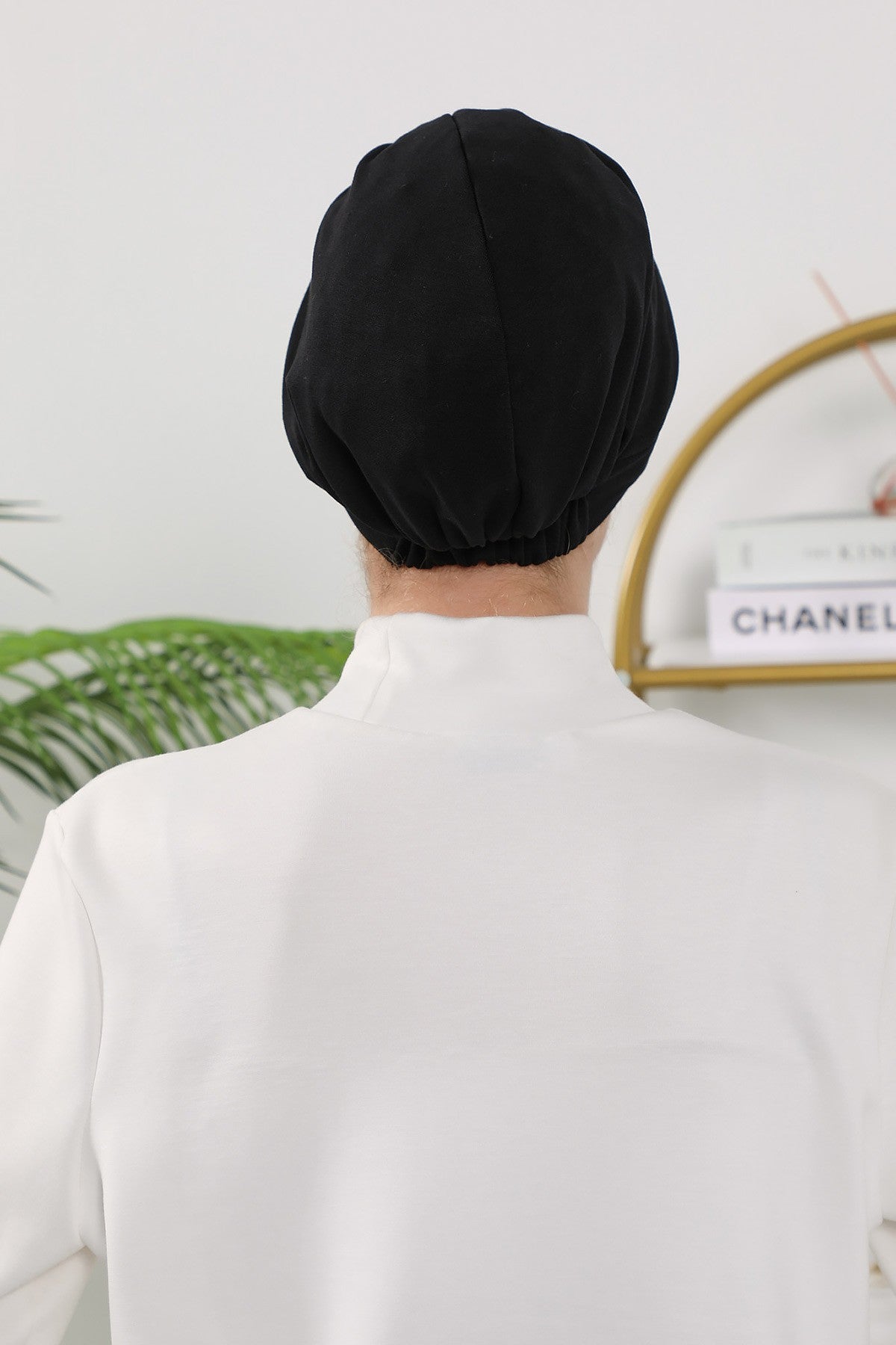 Women’s Turban Hat with Sun Visor, All Seasons Visor Turban Hat Headscarf for Women, Comfortable One Size Modest Head Cover,B-73O Black