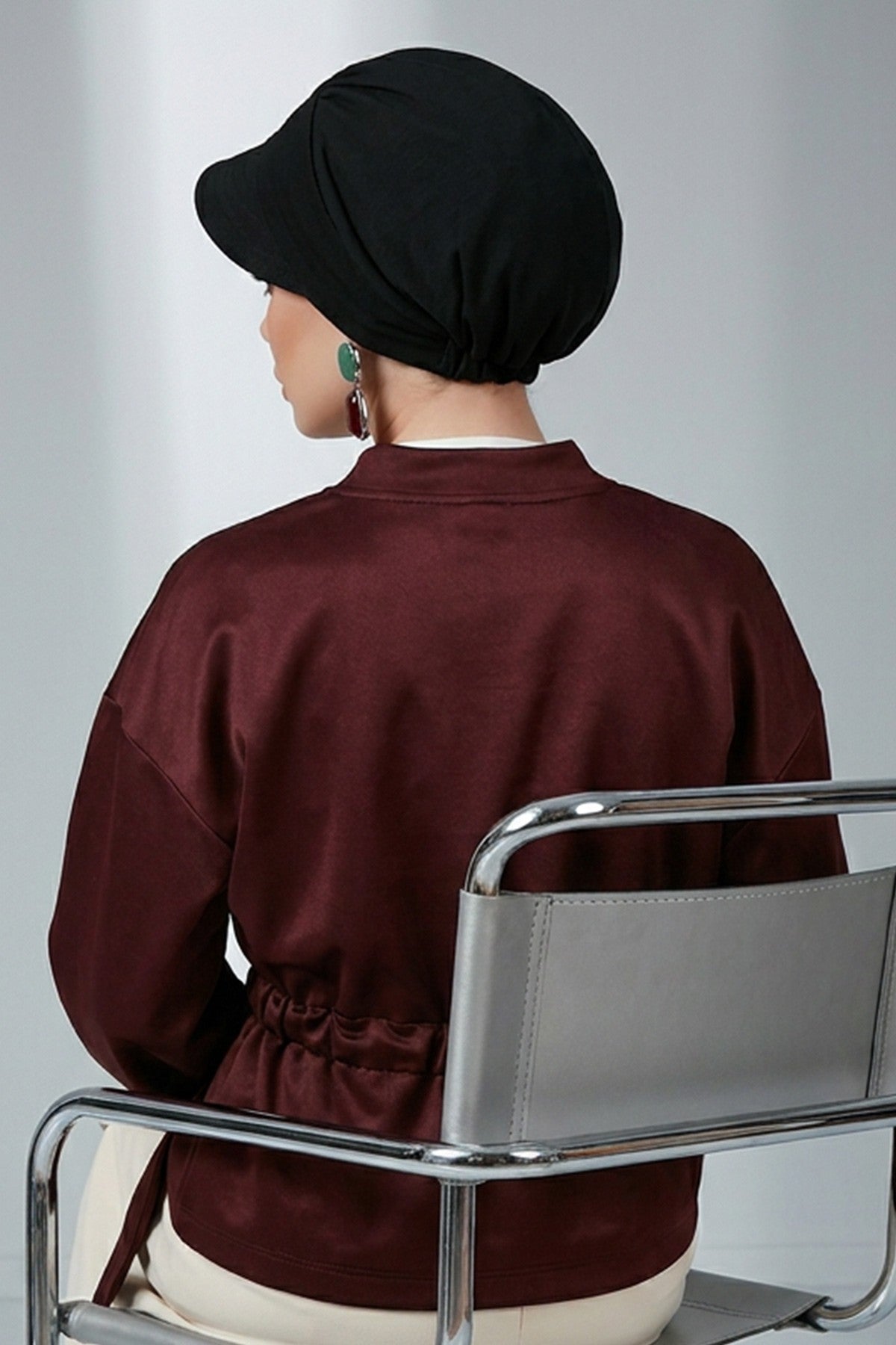 Women’s Turban Hat with Sun Visor, All Seasons Visor Turban Hat Headscarf for Women, Comfortable One Size Modest Head Cover,B-73O