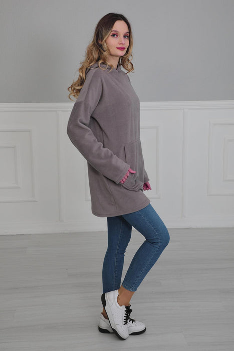Damen Sweatshirt Casual Fleece Pullover Langarm Hoodies mit Fronttaschen Hoodie Pullover Outwear Mantel für Damen,SW-1PL