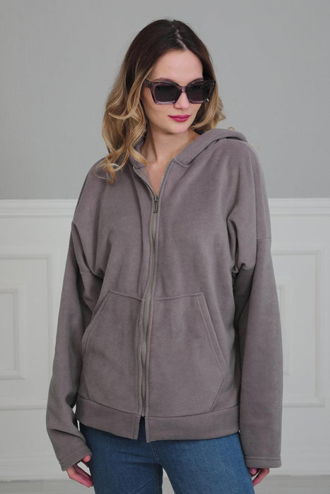 Damen Sweatshirt Casual Fleece Pullover Langarm Hoodies mit Fronttaschen Hoodie Pullover Outwear Mantel für Damen Reißverschlusstasche,SW-3