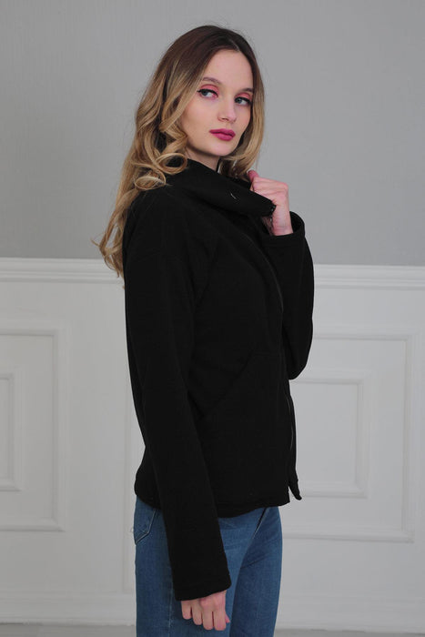 Damen Sweatshirt Casual Fleece Pullover Langarm Hoodies mit Fronttaschen Hoodie Pullover Outwear Mantel für Damen Reißverschlusstasche,SW-4