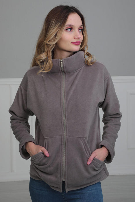 Women Sweatshirt Casual Fleece Sweater Long Sleeve Hoodies with Front Pockets Hoodie Pullover Outwear Coat for Women Zipper Pocket,SW-4