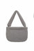 Zippered Teddy Fabric Shoulder Bag Handbag Handmade Daily Bag for Women,CE-14 Grey - Black