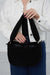 Zippered Teddy Fabric Shoulder Bag Handbag Handmade Daily Bag for Women,CE-14 Black - Black