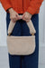 Zippered Teddy Fabric Shoulder Bag Handbag Handmade Daily Bag for Women,CE-14 Beige - Sand Brown