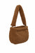 Zippered Teddy Fabric Shoulder Bag Handbag Handmade Daily Bag for Women,CE-14 Light Brown - Brown