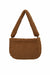 Zippered Teddy Fabric Shoulder Bag Handbag Handmade Daily Bag for Women,CE-14 Light Brown - Brown