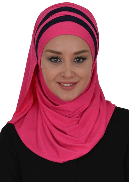 Two Colors Jersey Shawl for Women %95 Cotton Wrap Modesty Turban Cap Scarf,CPS-42